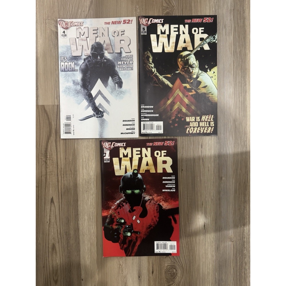 Men of War #1 #4 #5 Lot DC Comics New 52 Sgt Rock 2011 2012 Ivan Brandon